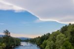 Unusual Cloud Formation Over The River Spey Stock Photo