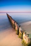 Breakwater Sunset Stock Photo