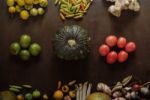 Pumpkins And Spices On Wooden Stock Photo