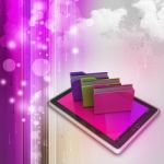 Tablet Pc With File Folder Stock Photo