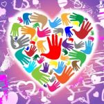 Handprints Hands Represents Heart Shapes And Affection Stock Photo