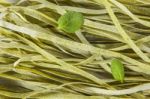 Traditional Italian Raw Homemade Spinach Pasta Stock Photo