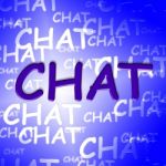 Chat Words Represents Text Chatting And Talking Stock Photo