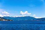 Lake Maggiore And Swiss Alps Stock Photo