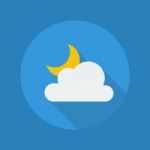 Weather Flat Icon. Partly Cloudy Night Stock Photo