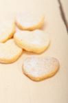 Heart Shaped Shortbread Valentine Cookies Stock Photo