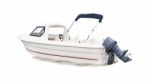 White Speed Boat Isolated Background Stock Photo