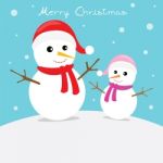 Snow Man Card Stock Photo