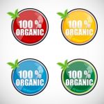 100 Percentage Organic Buttons Stock Photo