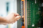 Fix Network Switch In Data Center Room Stock Photo