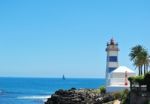 Lighthouse In Cascais, Portugal Stock Photo