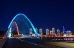 Expro Bridge At Night In Daejeon,korea Stock Photo