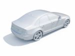 3d Car White Blank Template Stock Photo