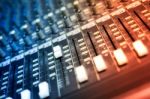 Audio Mixing Table Stock Photo