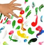 Painting With Fingers Stock Photo