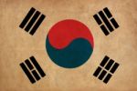 South Korea Flag Drawing ,grunge And Retro Flag Series Stock Photo