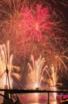 Fireworks In Brisbane City Stock Photo