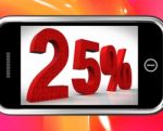 25 On Smartphone Shows Price Reductions And Bargains Stock Photo