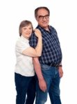 Smiling Senior Couple Standing Stock Photo