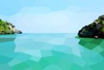 Low Poly The Island Stock Photo