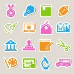 Education Icons Set. Illustration Stock Photo