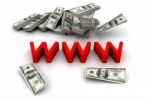 Dollars, Concept Of World Wide Web Stock Photo