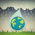 Raindrop On Earth Stock Photo