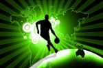 Basketball Player In Abstract Background  Stock Photo