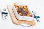 Beef Olives With Vegetables Stock Photo