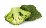 Half Broccoli Isolated On The White Background Stock Photo