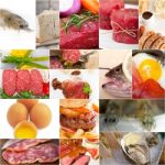 High Protein Food Collection Collage Stock Photo