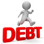 Debt Overcome Means Render Achievement And Breakthrough 3d Rende Stock Photo