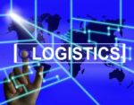 Logistics Screen Indicates Logistical Strategies And Internation Stock Photo