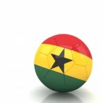 Ghana Soccer Ball Isolated White Background Stock Photo