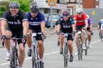 Cyclists Participating In The Velethon Cycling Event In Cardiff Stock Photo