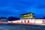 Gyeongbokgung Palace At Night In Seoul,south Korea Stock Photo