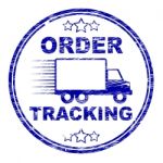 Order Tracking Stamp Means Logistics Trackable And Shipping Stock Photo