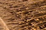 Pile Of Industrial Steel Bar Stock Photo