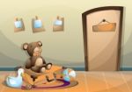 Cartoon  Illustration Interior Kid Room With Separated Layers Stock Photo