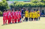 Bangkok, Thailand - Nov 2016: In The Nov 23, 2016. Youth Soccer Match, In Pieamsuwan Elementary School Stock Photo