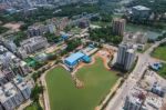 The Helicopter Shot From Dhaka, Bangladesh Stock Photo