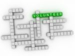 3d Image Volunteer Word Cloud Concept Stock Photo