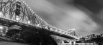 Story Bridge In Brisbane. Black And White Stock Photo