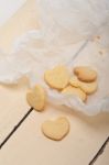 Heart Shaped Shortbread Valentine Cookies Stock Photo