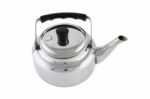 Stainless Corner Tea Pot On White Background Stock Photo