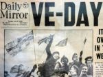 Old Ve Day Edition Newspaper At Michelham Priory Stock Photo