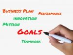 Goals On Whiteboard Show Targets Aims And Objectives Stock Photo