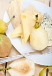 Fresh Pears And Cheese Stock Photo