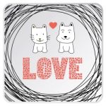 Love Cat And Dog Card3 Stock Photo