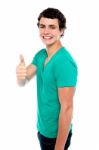 Teenage Boy Showing Thumbs Up Stock Photo